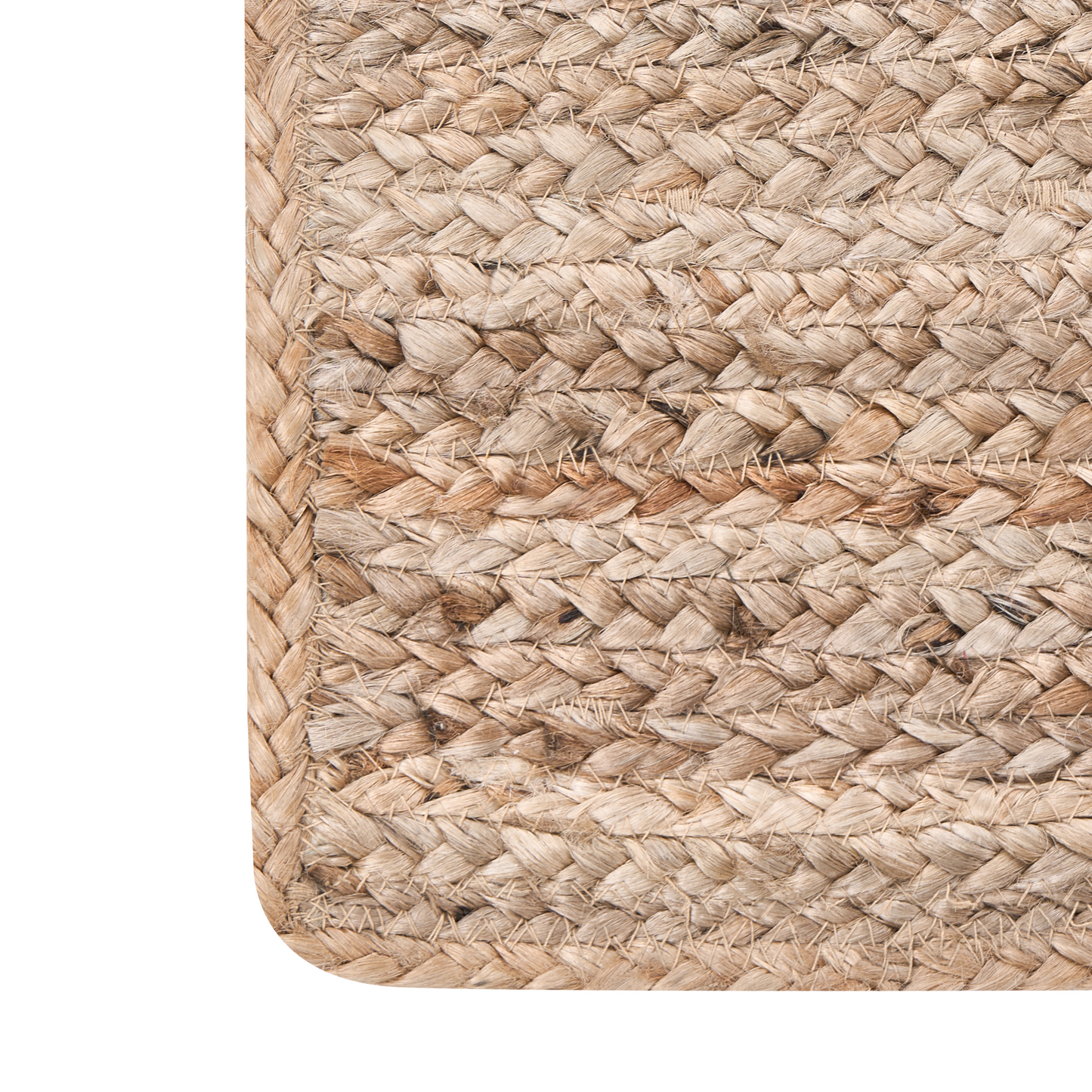 Jute Runner Rug Beige 80 x 300 Asymmetrical Braided Hallway