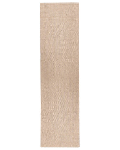Jute Runner Rug 80 x 300 Light Beige Braided Rustic