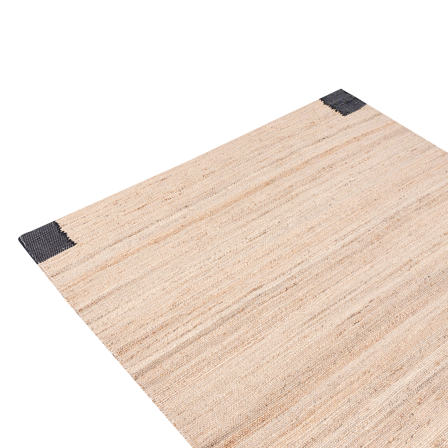 Jute Area Rug 160 x 230 Beige Black Rustic Weave