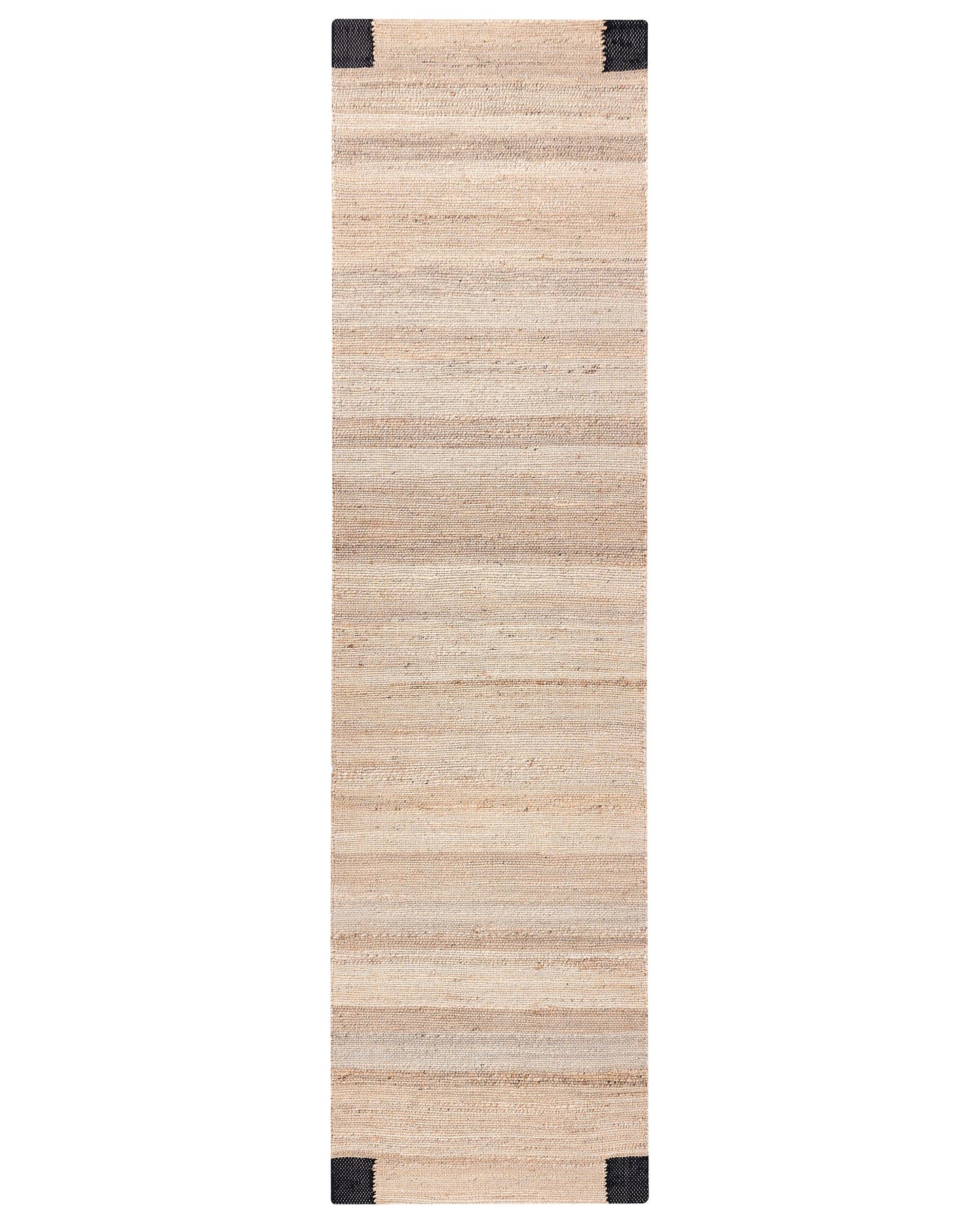 Jute Runner Rug 80 x 300cm Beige And Black Rustic Hallway Bedroom Decor