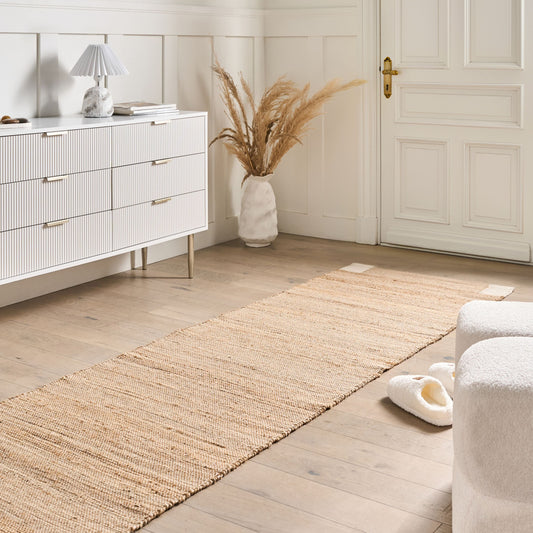 Runner Rug Light Beige Jute 80 x 300cm