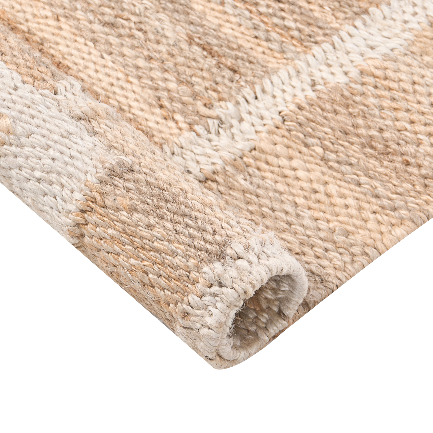 Runner Rug Light Beige Jute 80 x 300cm Rectangular Woven Rustic Style