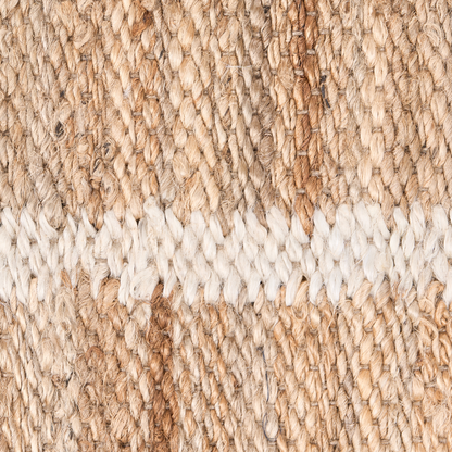 Runner Rug Light Beige Jute 80 x 300cm Rectangular Woven Rustic Style