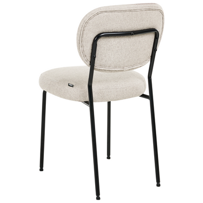 Set of 2 Armless Dining Chairs Light Beige Fabric