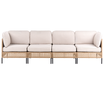 Veranda Luxe Outdoor 4 Seater Sofa Set Light Beige PE Rattan