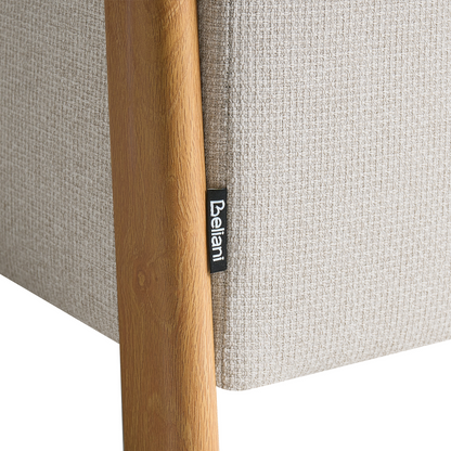 Retro Pouffe With Hidden Storage In Light Beige Fabric
