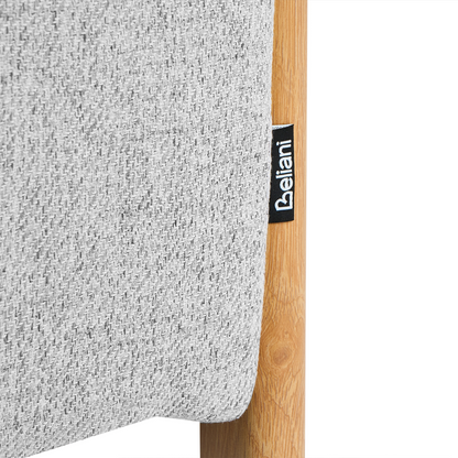 Storage Bench Light Grey Fabric Upholstery