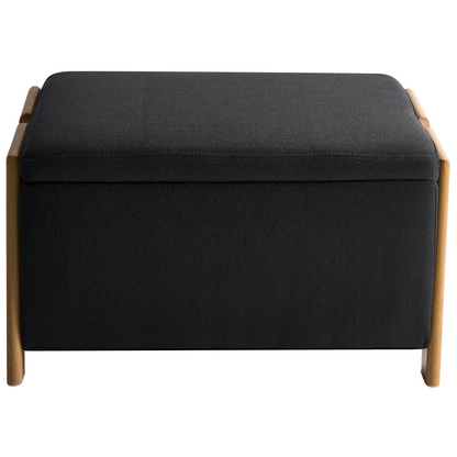 Black Fabric Sofa and Bench Set Sleeper With Iron Legs
