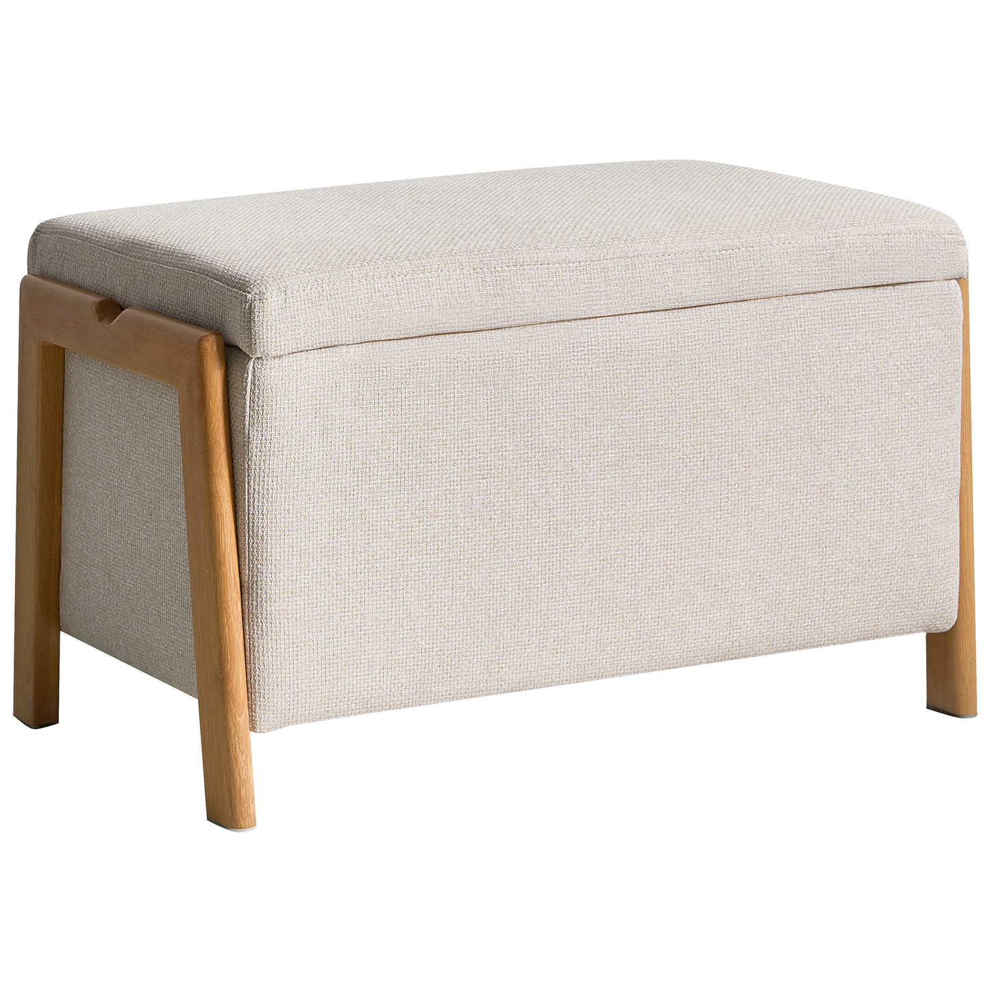 Sofa Bench Set Beige Fabric With Iron Legs Sleep Function