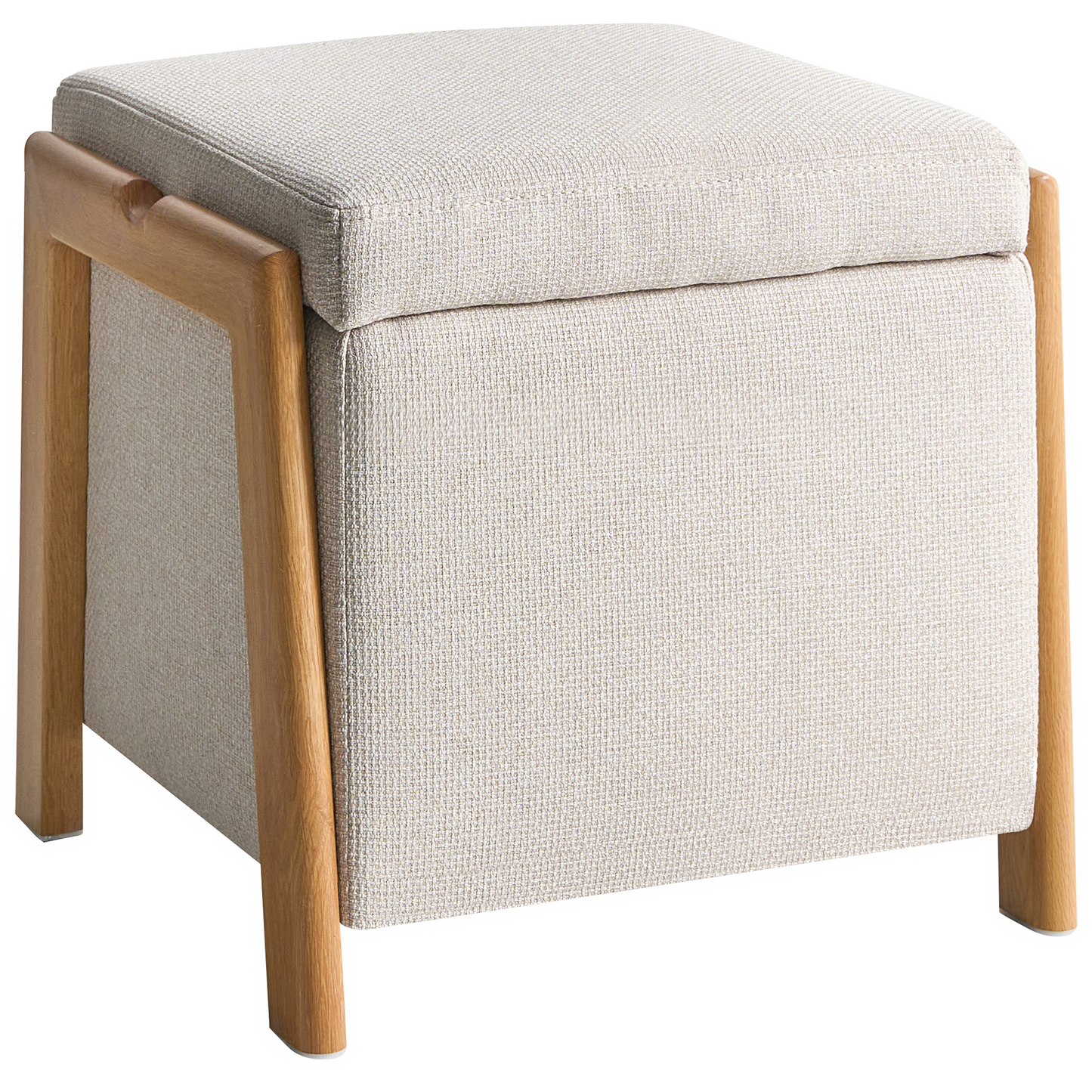 Haven Living Beige Sofa And Pouffe Set With Hidden Storage And Sleep Function On Iron Legs