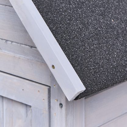 All Weather Outdoor Garden Shed Storage Grey Fir Wood Doors