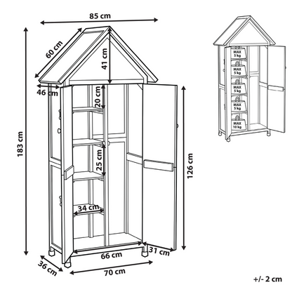 All Weather Outdoor Garden Shed Storage Grey Fir Wood Doors