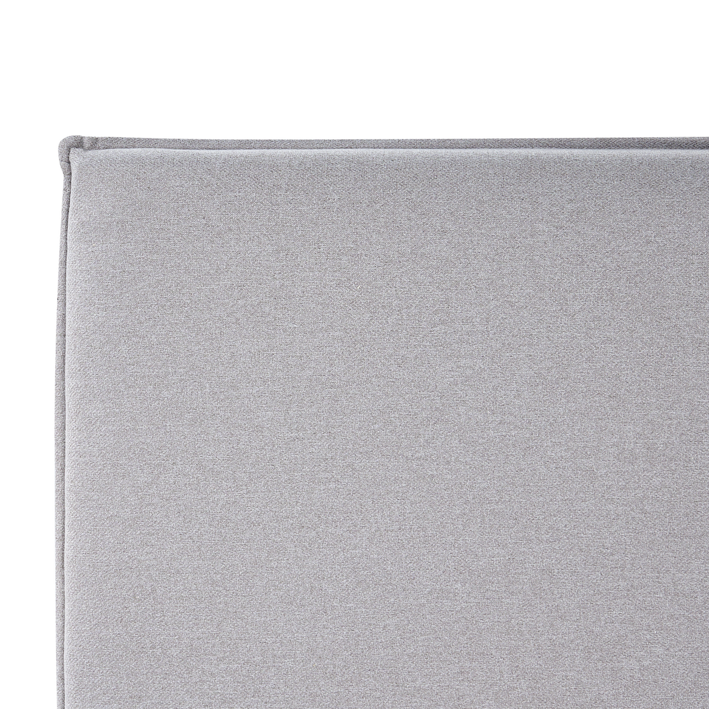 Grey Fabric Bed Frame EU Single Slat Headboard Minimalist