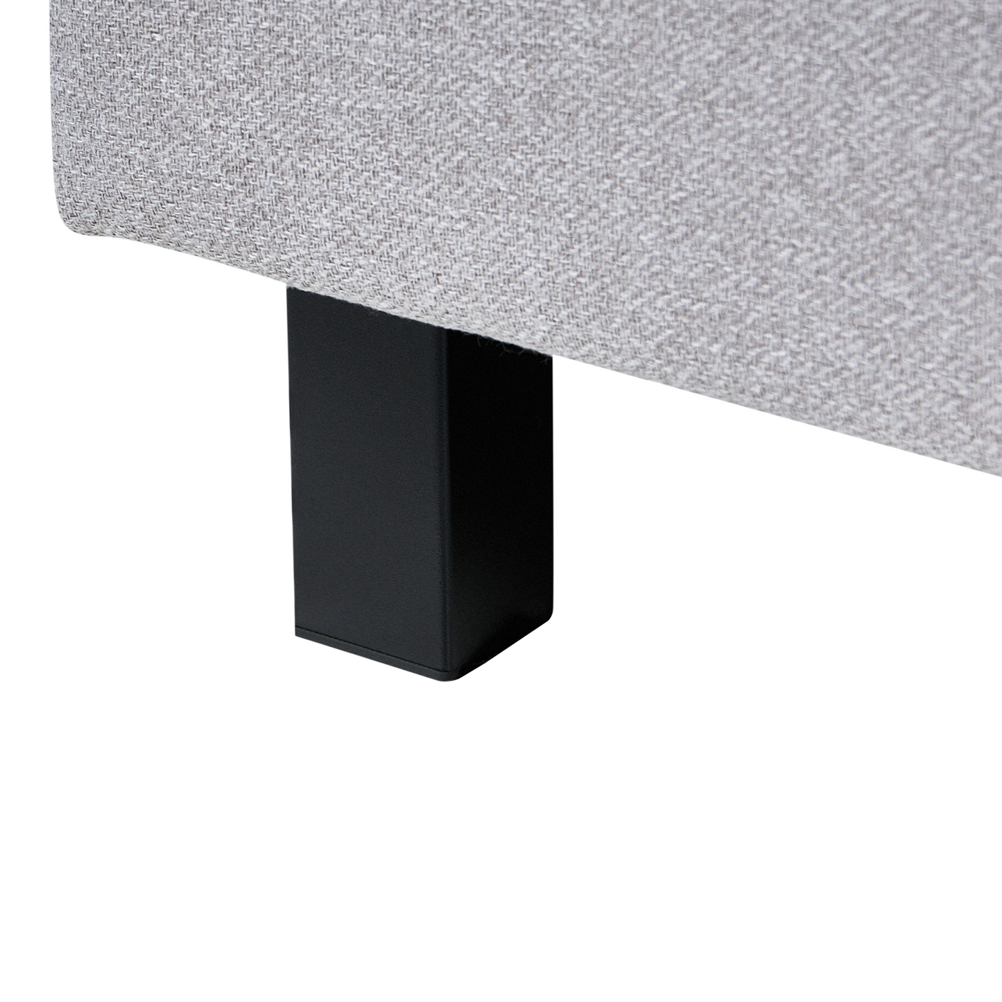 Grey Fabric Bed Frame EU Single Slat Headboard Minimalist