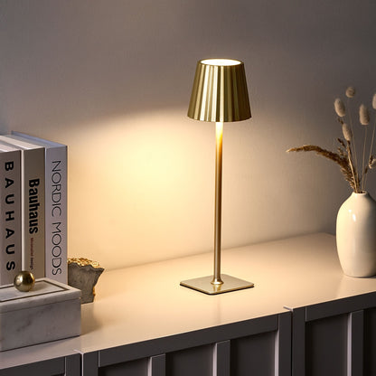 Wireless Table Lamp Gold USB C Rechargeable Indoor Outdoor