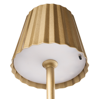 Wireless Table Lamp Gold USB C Rechargeable Indoor Outdoor