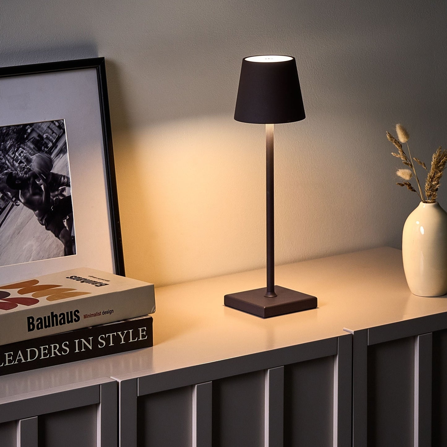 Table Lamp Brown Aluminium Indoor Outdoor Touch Switch USB
