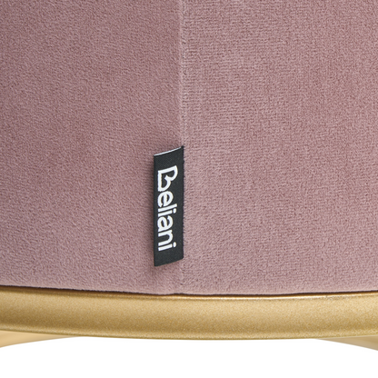 Velvet Pink Bed Bench With Gold Metal Legs