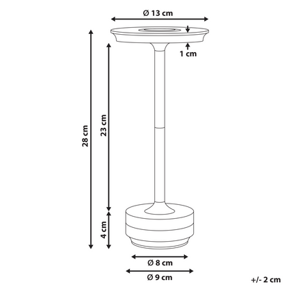 Wireless Table Lamp Gold Metal USB C Rechargeable