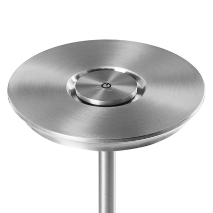 Glamora Wireless Table Lamp Silver Metal Indoor Outdoor USB C Rechargeable Dimmable Ambience