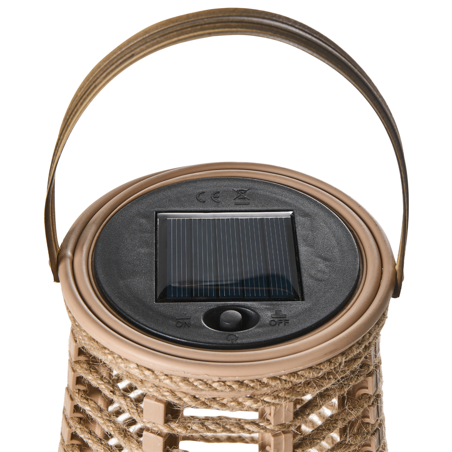 Hemp LED Lanterns Set Of 2 Solar-Powered Boho Outdoor