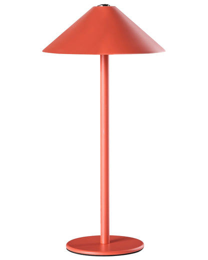 Wireless Table Lamp Red Metal USB-C Rechargeable