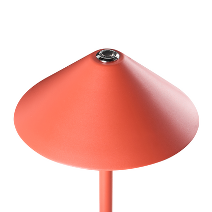 Wireless Table Lamp Red Metal USB-C Rechargeable