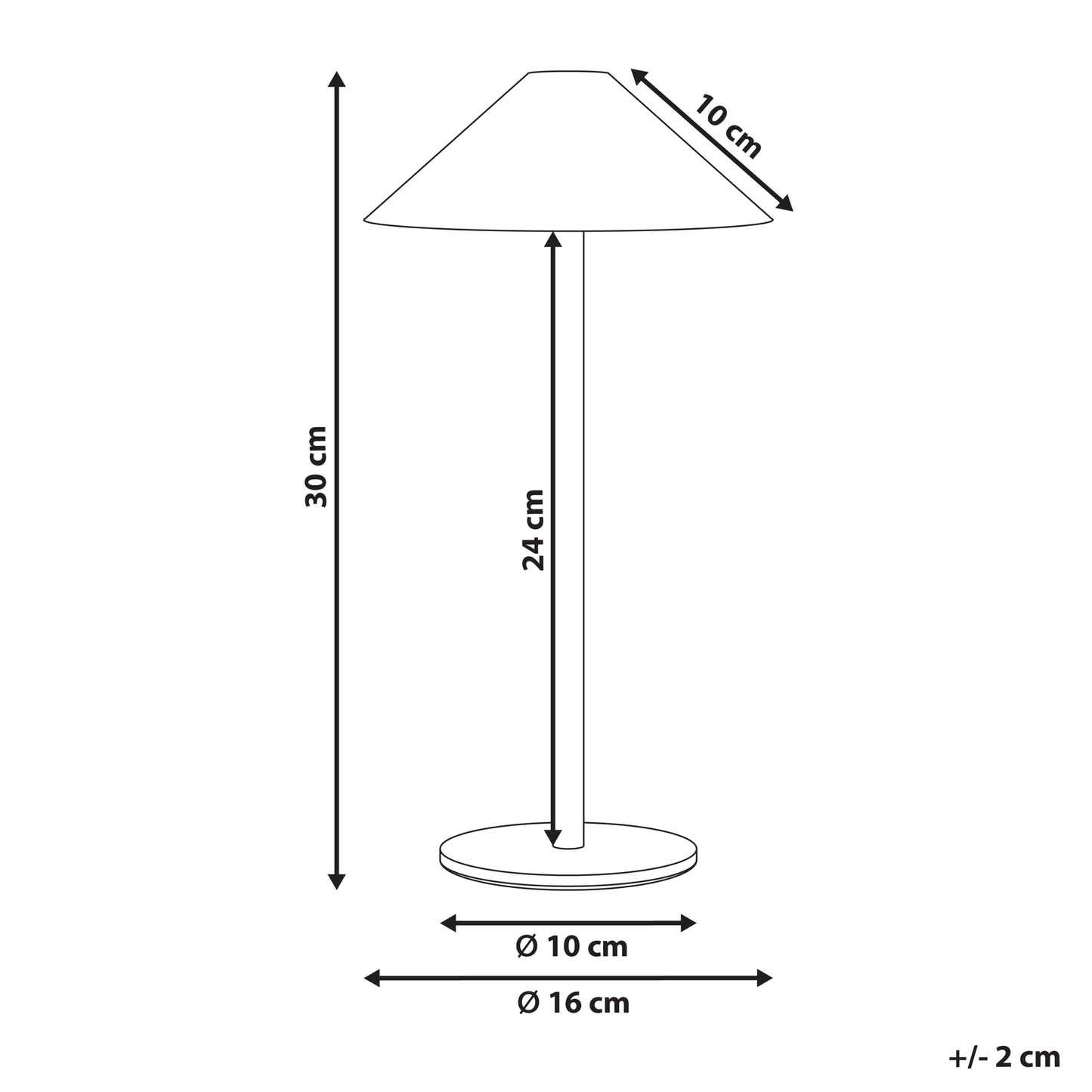 Wireless Table Lamp Red Metal USB-C Rechargeable