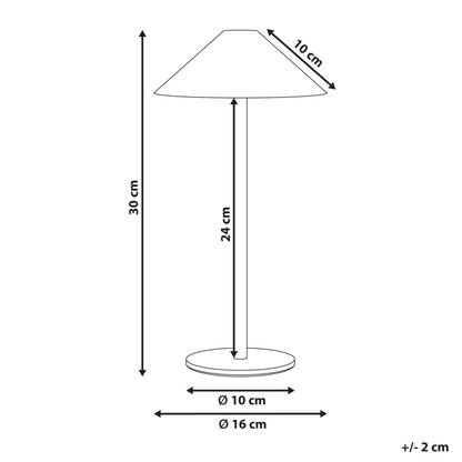 Wireless Table Lamp Red Metal USB-C Rechargeable