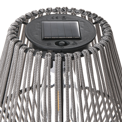 Two Pack Solar LED Lanterns Grey Diamond Shape Outdoor