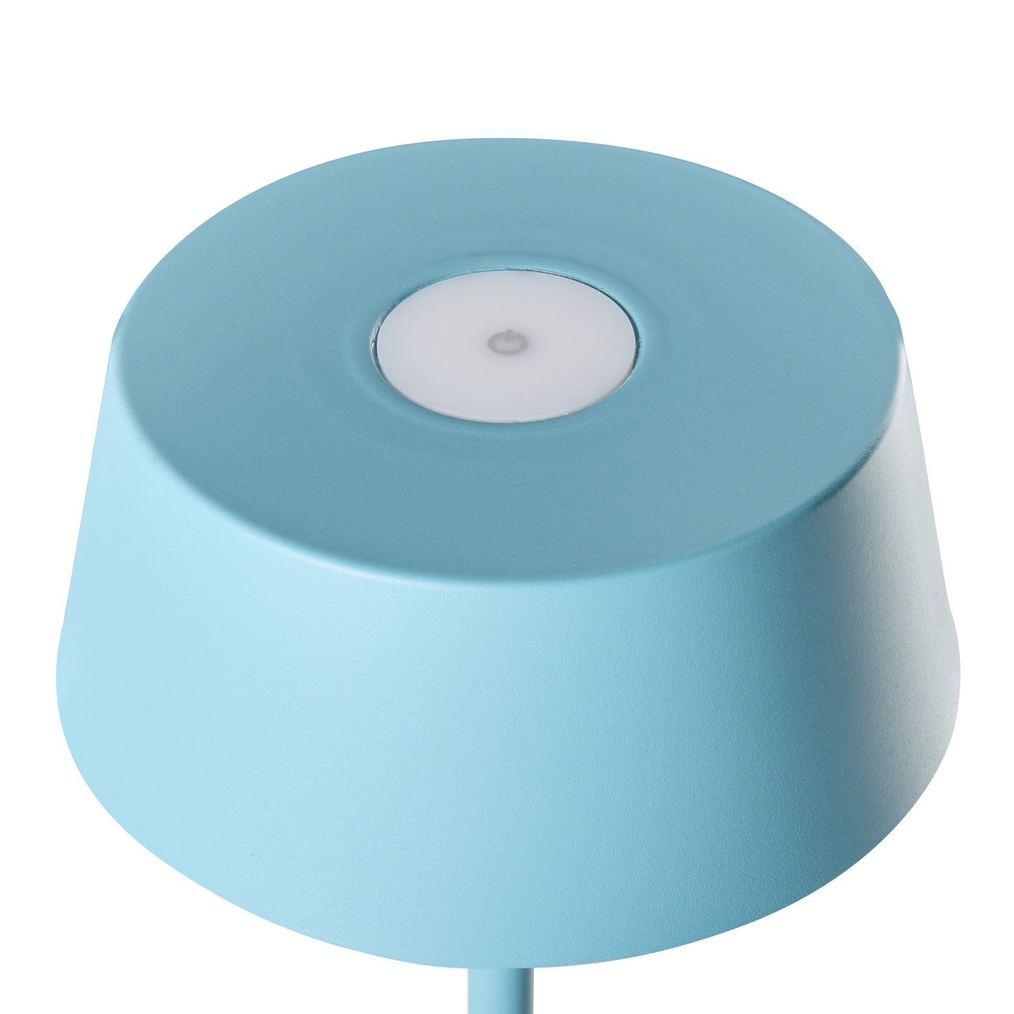 Wireless Table Lamp Blue Metal Indoor Outdoor USB C Port Rechargeable With Touch 3 Color Temperatures