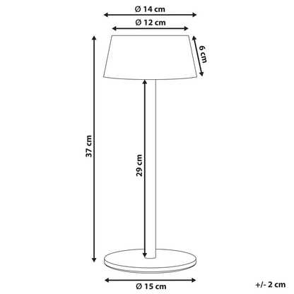 Wireless Table Lamp Blue Metal Indoor Outdoor USB C Port Rechargeable With Touch 3 Color Temperatures