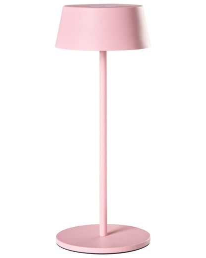 Pink Metal Wireless Table Lamp USB C Rechargeable