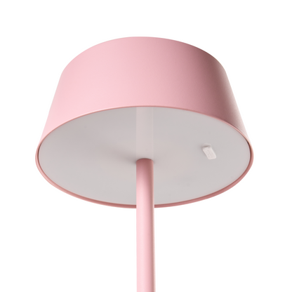 Pink Metal Wireless Table Lamp USB C Rechargeable