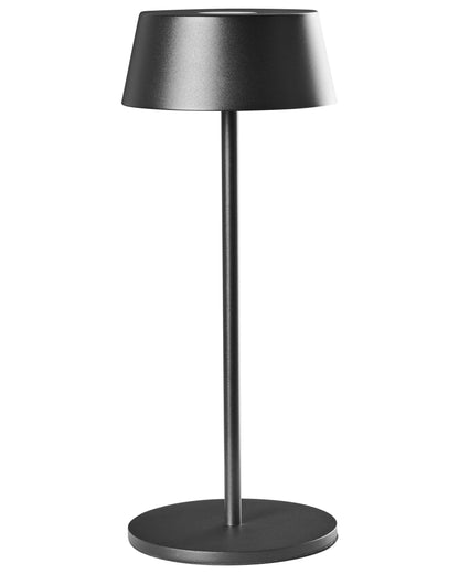 Wireless Table Lamp Black Metal USB C Rechargeable