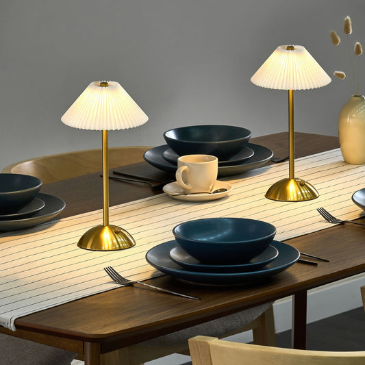 Lux Gold Set of 2 Wireless Table LED Lamps with USB C Port Rechargeable Indoor Outdoor