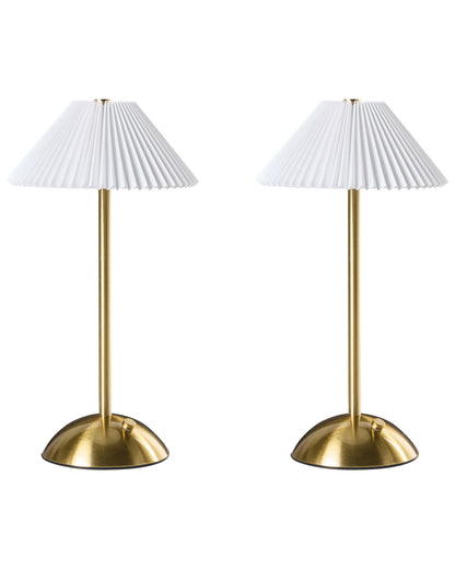 Lux Gold Set of 2 Wireless Table LED Lamps with USB C Port Rechargeable Indoor Outdoor