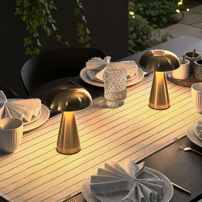 Set Of 2 Wireless USB C LED Table Lamps Gold Rechargeable
