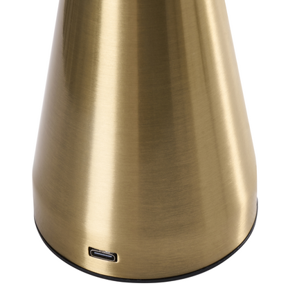 Set Of 2 Wireless USB C LED Table Lamps Gold Rechargeable