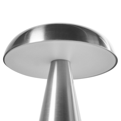Set of 2 Wireless Table Lamps USB C Rechargeable Silver