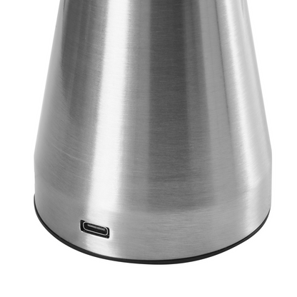 Set of 2 Wireless Table Lamps USB C Rechargeable Silver