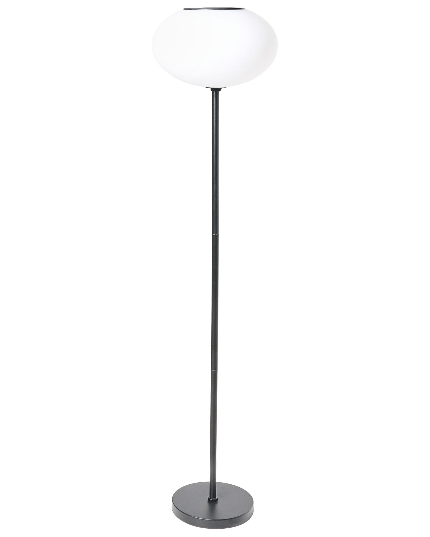 Outdoor Solar Floor Lamp Black White Iron Base LED