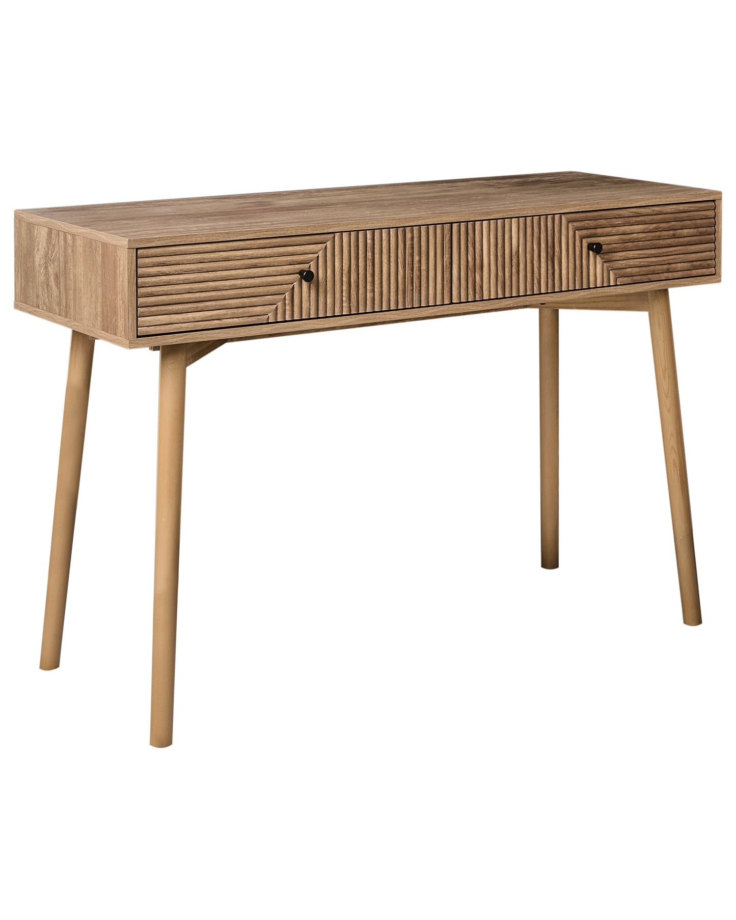 Nova Console Table Light Brown Laminated MDF 2 Drawers Modern Design