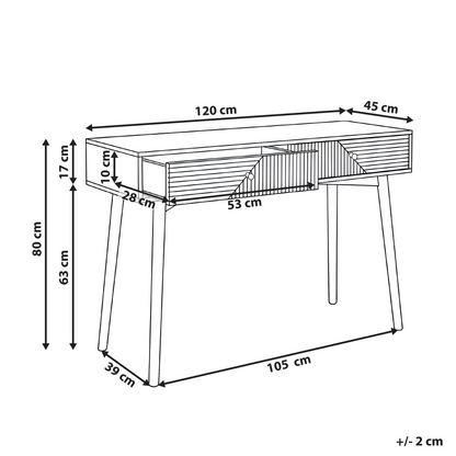 Nova Console Table Light Brown Laminated MDF 2 Drawers Modern Design
