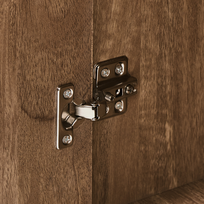 NordicNest Highboard Cabinet Light Brown MDF Pine Wood Legs Two Drawers Modern Design