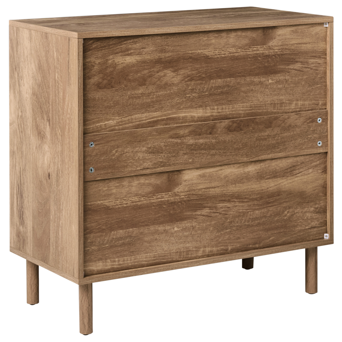 NordicLuxe 3 Drawer Chest With Ribbed Front Light Brown Pine Legs