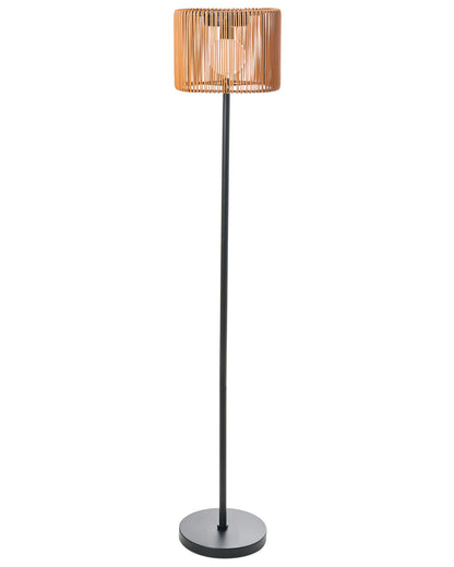 Solar Floor Lamp Brown Iron Base LED Garden Efficient