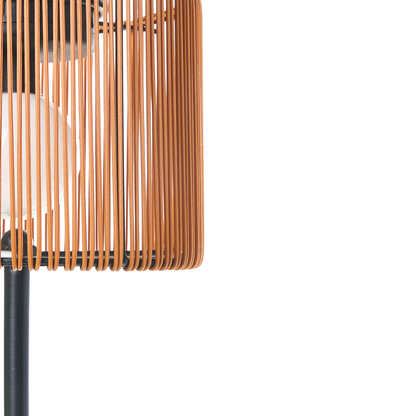 Solar Floor Lamp Brown Iron Base LED Garden Efficient