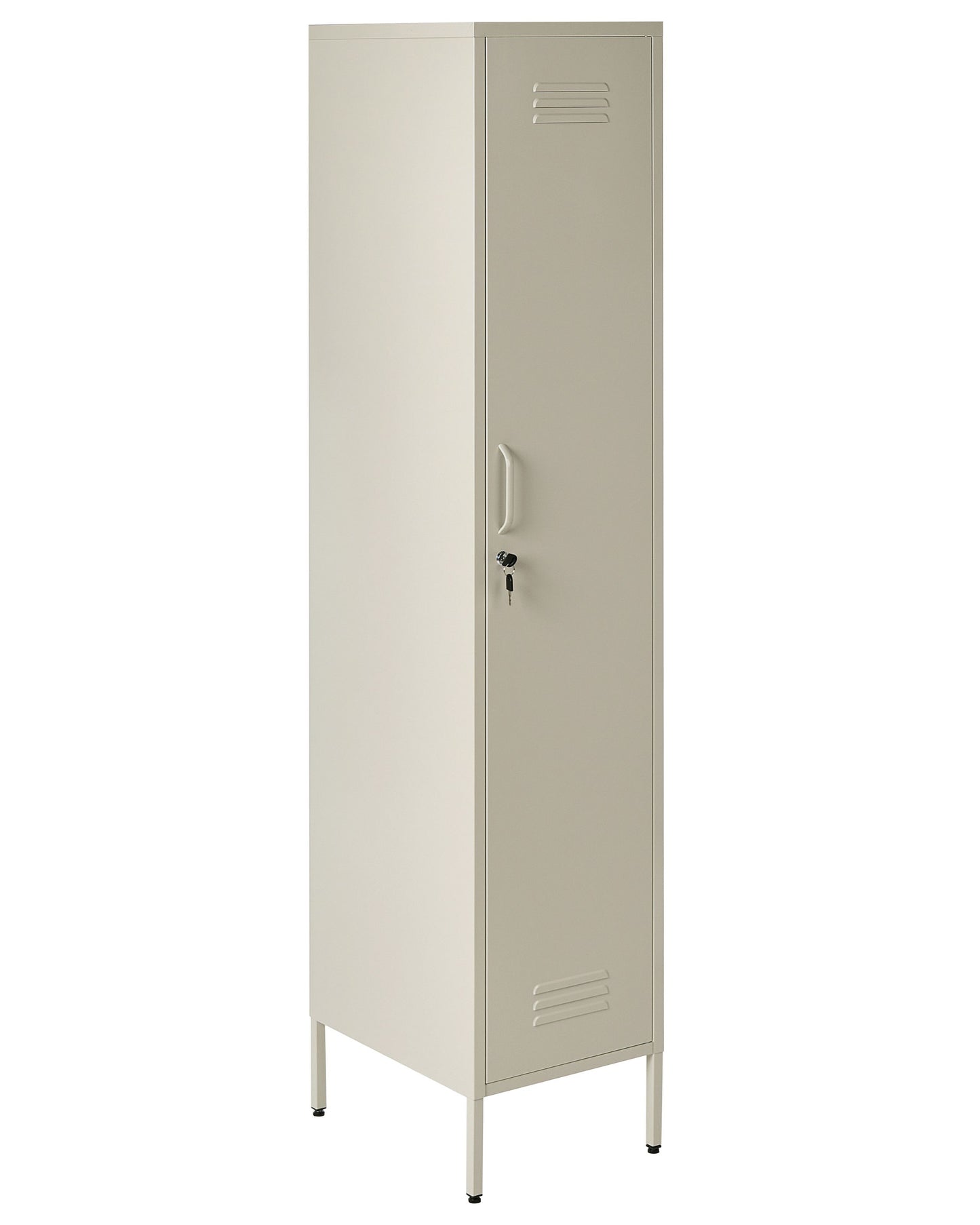 Apex Metal Storage Cabinet Light Beige With 5 Shelves And Rail