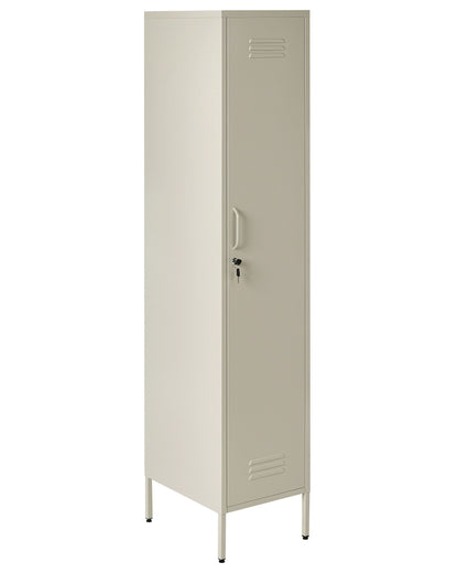 Apex Metal Storage Cabinet Light Beige With 5 Shelves And Rail